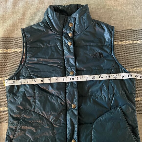 North Face Teal Puffy Vest - Picture 6 of 7